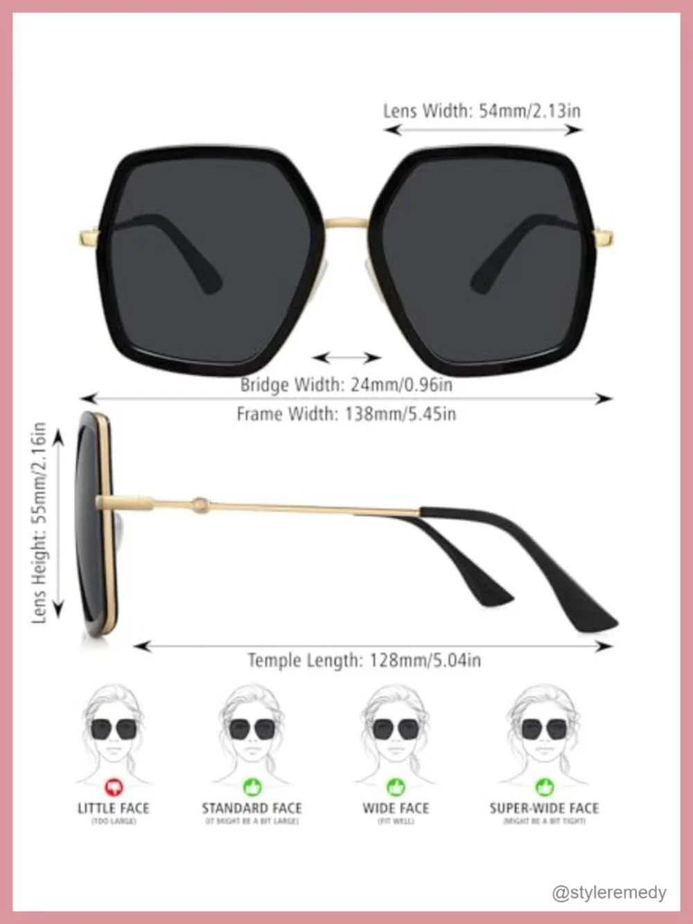 Oversized Hexagon Sunglasses Women UV400 Protection Fashion Shades